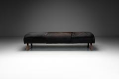 Daybed in Dark Ponyskin with Wooden Legs Europe 1940s - 4100154