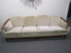 Dazzling R Huber Curved Back Teak Sofa Mid Century Danish Modern - 1831611