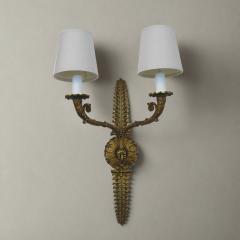 De Coene Fr res Bronze Two Light Wall Sconce Belgium circa 1930 - 4451122