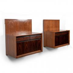 De Coene Wall Mounted Bedside Table in Walnut and Rosewood - 4110343