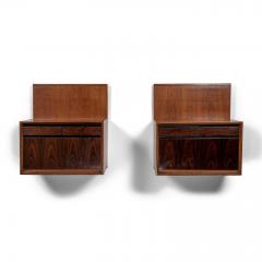 De Coene Wall Mounted Bedside Table in Walnut and Rosewood - 4110344