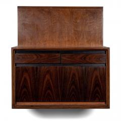De Coene Wall Mounted Bedside Table in Walnut and Rosewood - 4110348