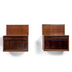 De Coene Wall Mounted Bedside Table in Walnut and Rosewood - 4110350