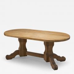 De Puydt Oak Dining Table with Carved Legs Belgium 1970s - 3124497