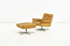 De Sede DS 35 Swivel Chair and Ottoman Robert Haussmann Switzerland 1970 - 2152216