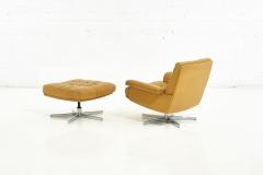 De Sede DS 35 Swivel Chair and Ottoman Robert Haussmann Switzerland 1970 - 2152217