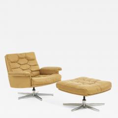 De Sede DS 35 Swivel Chair and Ottoman Robert Haussmann Switzerland 1970 - 2153876