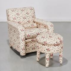 DeAngelis Custom Floral Chair Ottoman - 3648302