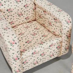 DeAngelis Custom Floral Chair Ottoman - 3648304