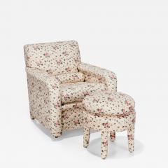 DeAngelis Custom Floral Chair Ottoman - 3648904