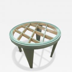 Deco Pistacchio Jadeite painted wood and glass side table - 4241923