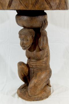 Decorative African Carved Wood Side Table - 156396