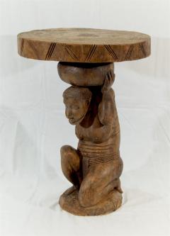 Decorative African Carved Wood Side Table - 156397