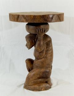 Decorative African Carved Wood Side Table - 156399