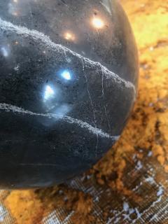 Decorative Dark Grey Marble Sphere Italy - 1027192