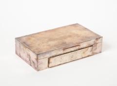 Decorative Engine Turned Silver Cigarette Box with Cedarwood Interior - 1942164