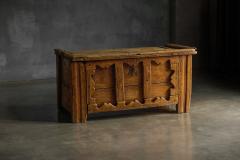 Decorative Folk Art Wooden Chest France 19th Century - 4758493