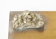 Decorative Hinge Lidded Metal Box with Pyrite France c 1970 - 1938158