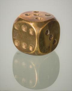 Decorative Hollow Brass Dice France 1960s - 2855262