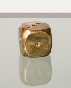Decorative Hollow Brass Dice France 1960s - 2855263