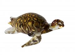 Decorative Italian Handmade Murano Glass Turtle Sculpture - 3779654