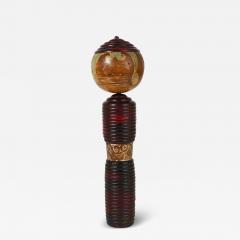 Decorative Kokeshi Doll Sculpture from Northern Japan Hand Painted Signed - 4061031