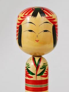 Decorative Kokeshi Doll Sculpture from Northern Japan Hand Painted Signed - 4057509