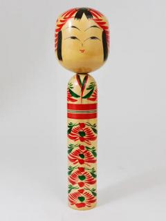 Decorative Kokeshi Doll Sculpture from Northern Japan Hand Painted Signed - 4057570