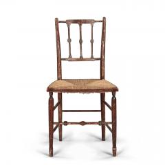 Decorative Red Painted French Side Chair - 4376497