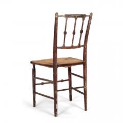 Decorative Red Painted French Side Chair - 4376582