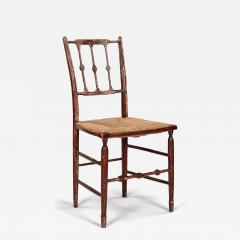 Decorative Red Painted French Side Chair - 4379454