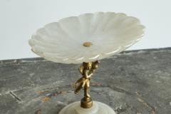 Decorative Scalloped Pedestal Bowl in Soapstone and Brass Early 20th Century - 4582757