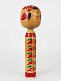 Decorative Togatta Kokeshi Doll Sculpture from Northern Japan Hand Painted - 4055548