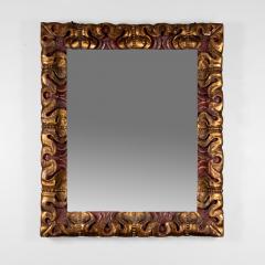 Deeply Carved Mirror Frame with Original Mercury Plate Spain Circa 1900 - 3436887