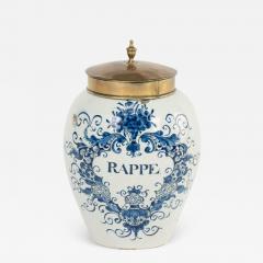 Delft Blue and White Rappe Tobacco Jar - 3316328