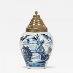 Delft Blue and White Rosegeur Tobacco Jar - 3431288