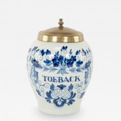 Delft Blue and White Toeback Tobacco Jar - 3316331