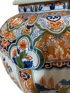 Delft Polychrome Decorated Melon Form Covered Vase - 4130135