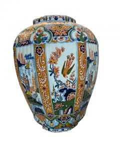 Delft Polychrome Decorated Melon Form Covered Vase - 4130216