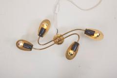 Delicate German 1950s Brass Spider Flush Mount Lamp - 766395