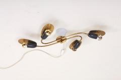 Delicate German 1950s Brass Spider Flush Mount Lamp - 766397