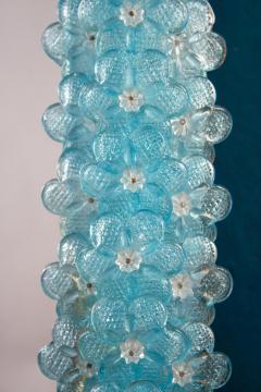 Delicious Aquamarine Blu Flower Murano Glass Mirror 1970 - 2530381