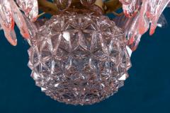 Delicious Pink Murano Palmette Chandelier - 2017880