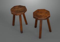 Delightful and Rare Pair of Elm Stools - 2006551