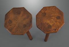 Delightful and Rare Pair of Elm Stools - 2006553