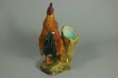 Delphin Massier Delphin Massier Majolica Cockerel Rooster Vase - 1992030