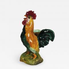 Delphin Massier Delphin Massier Majolica Cockerel Rooster Vase - 1996486