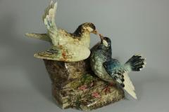 Delphin Massier Delphin Massier Majolica Dove Vase Figural - 1900448