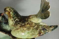 Delphin Massier Delphin Massier Majolica Dove Vase Figural - 1900452