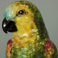 Delphin Massier Delphin Massier Majolica Parrot Figural Vase - 1935436